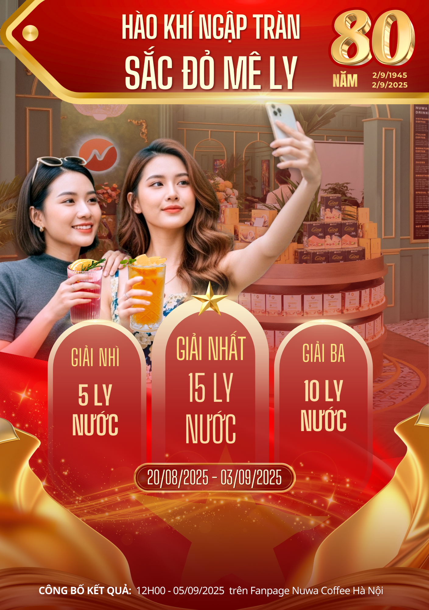 Thêm Tiêu đềHào khí ngập tràn, sắc đỏ mê ly – Minigame Check-in tại Nuwa Coffee dịp Quốc Khánh 2/9 (1)